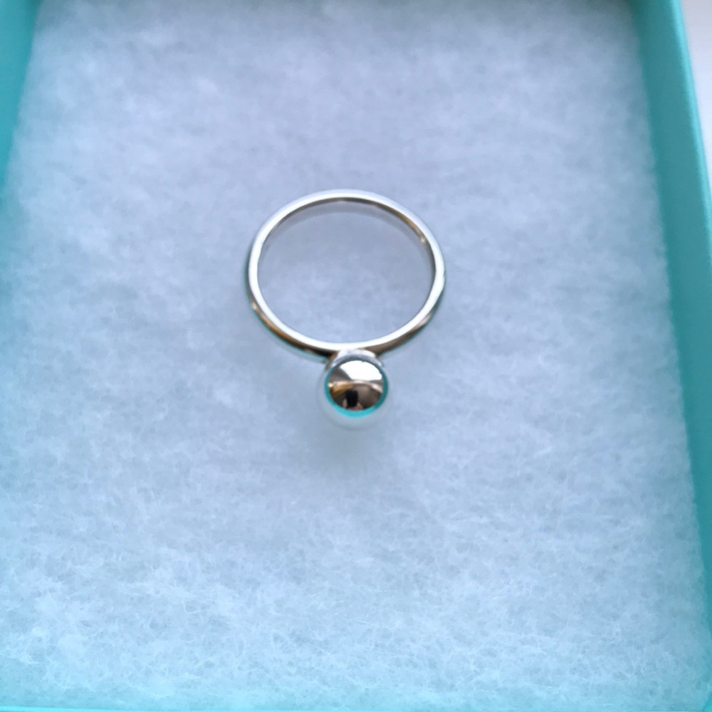 Tiffany & Co. Silver 8mm Ball Ring size 6.5 NEW
